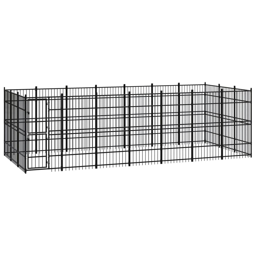 Outdoor Dog Kennel Steel 19.35 mÂ²