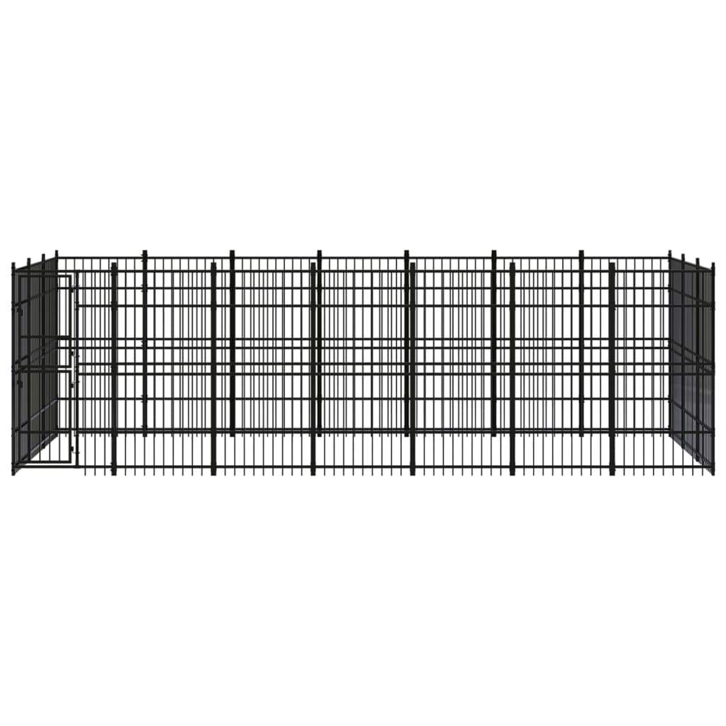 Outdoor Dog Kennel Steel 19.35 mÂ²