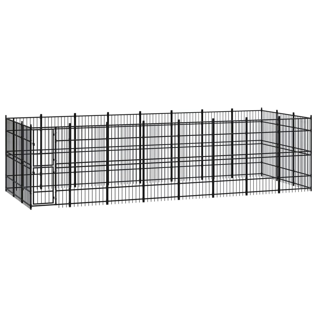 Outdoor Dog Kennel Steel 22.12 mÂ²