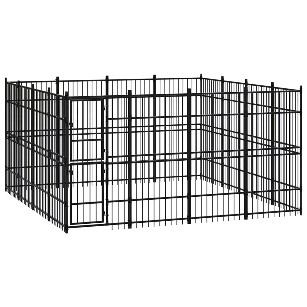 Outdoor Dog Kennel Steel 14.75 mÂ²