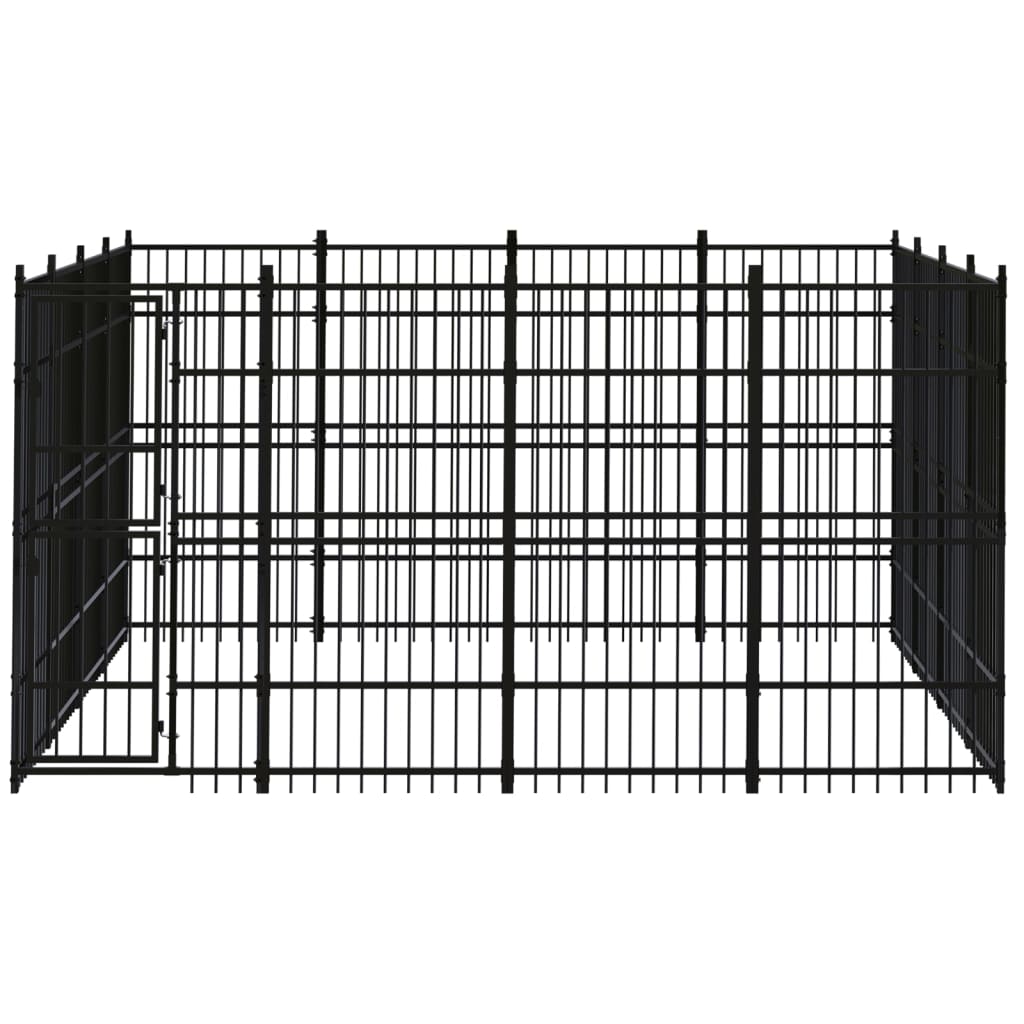 Outdoor Dog Kennel Steel 14.75 mÂ²