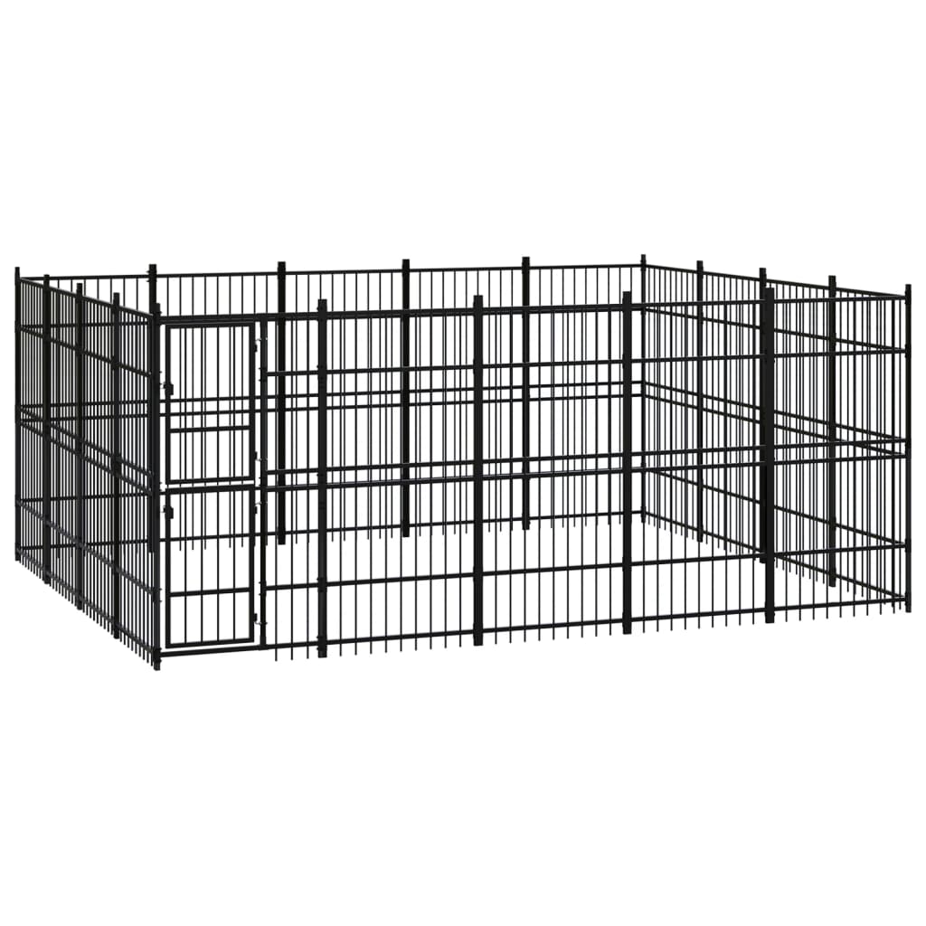 Outdoor Dog Kennel Steel 18.43 mÂ²