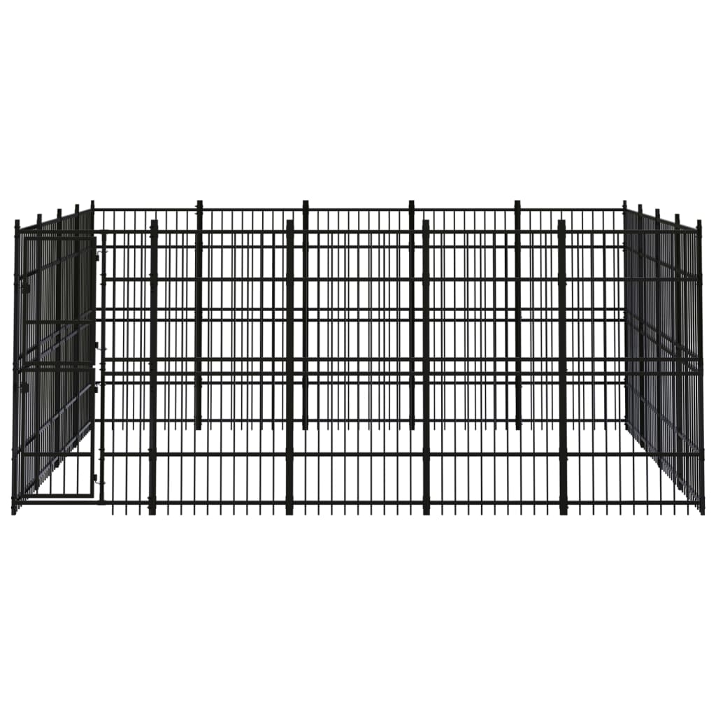 Outdoor Dog Kennel Steel 18.43 mÂ²