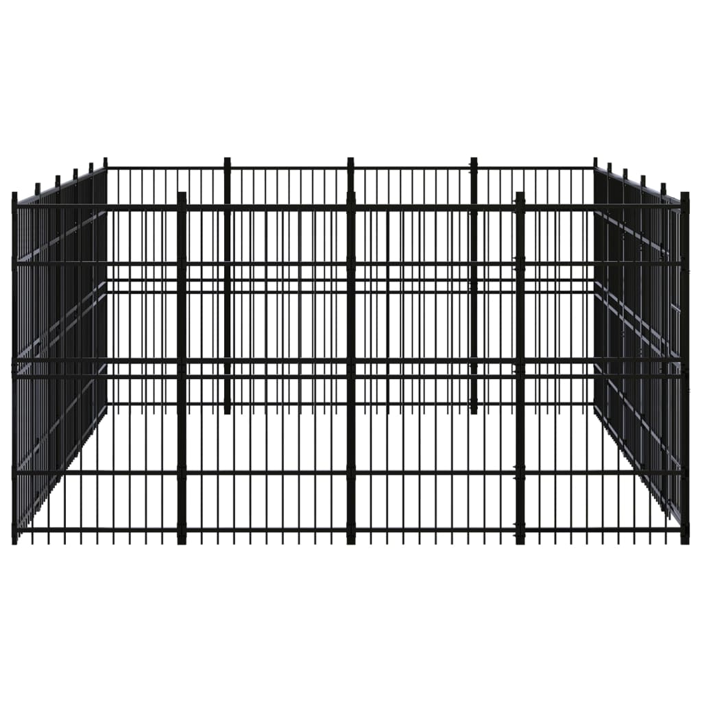 Outdoor Dog Kennel Steel 18.43 mÂ²