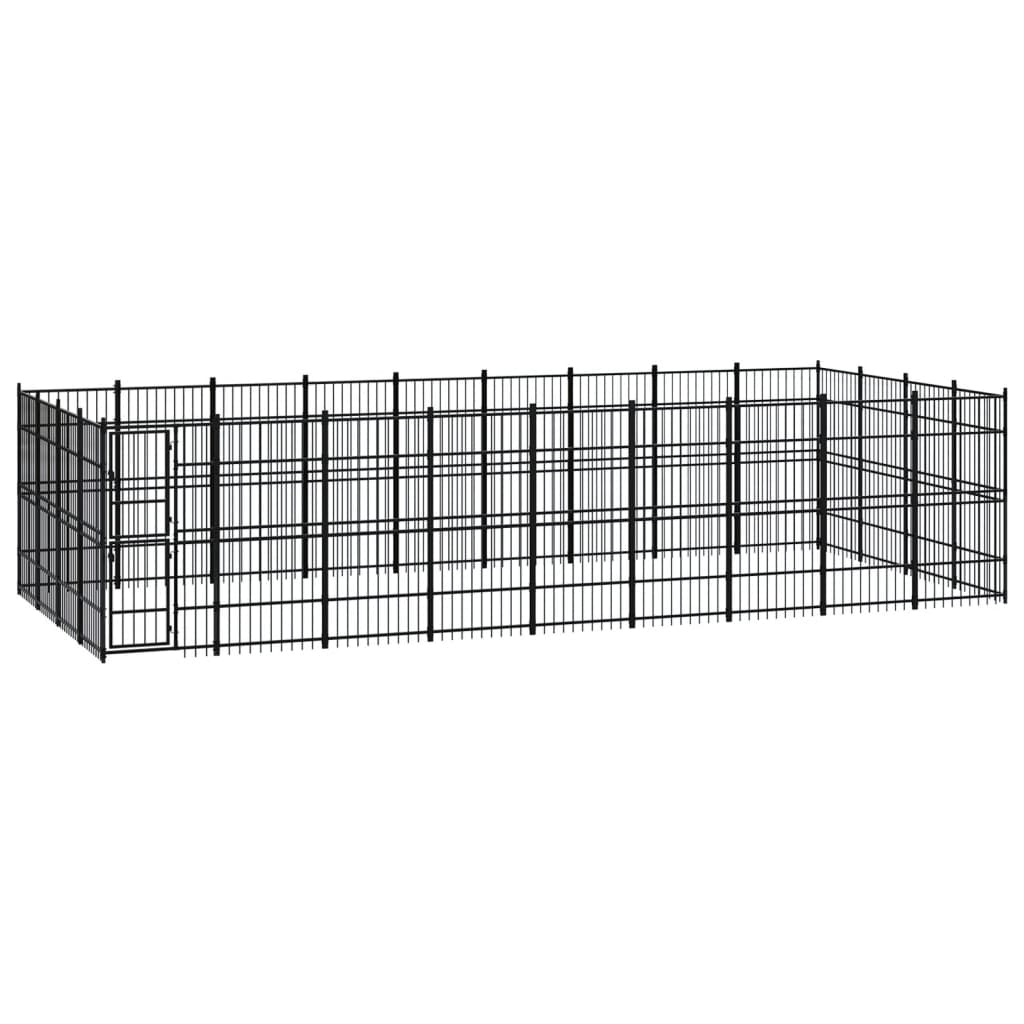 Outdoor Dog Kennel Steel 33.18 mÂ²