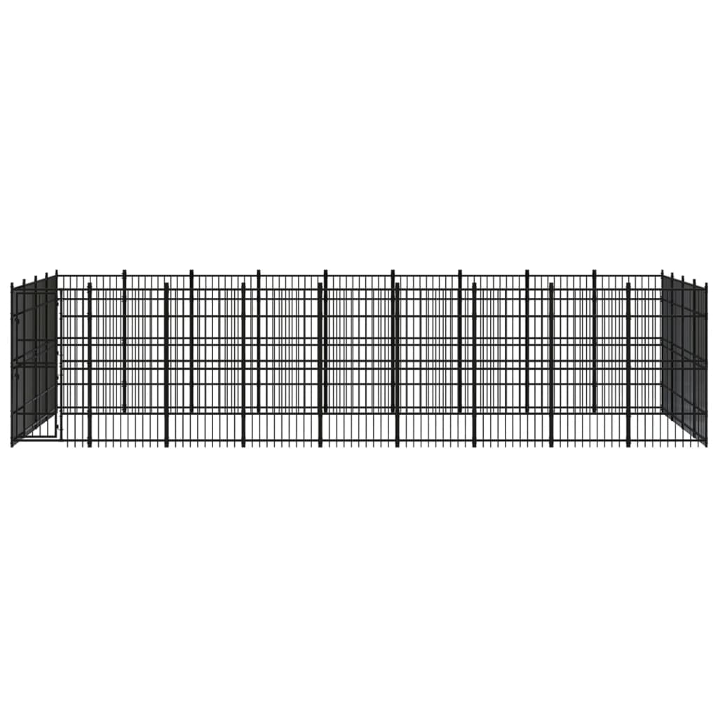 Outdoor Dog Kennel Steel 33.18 mÂ²