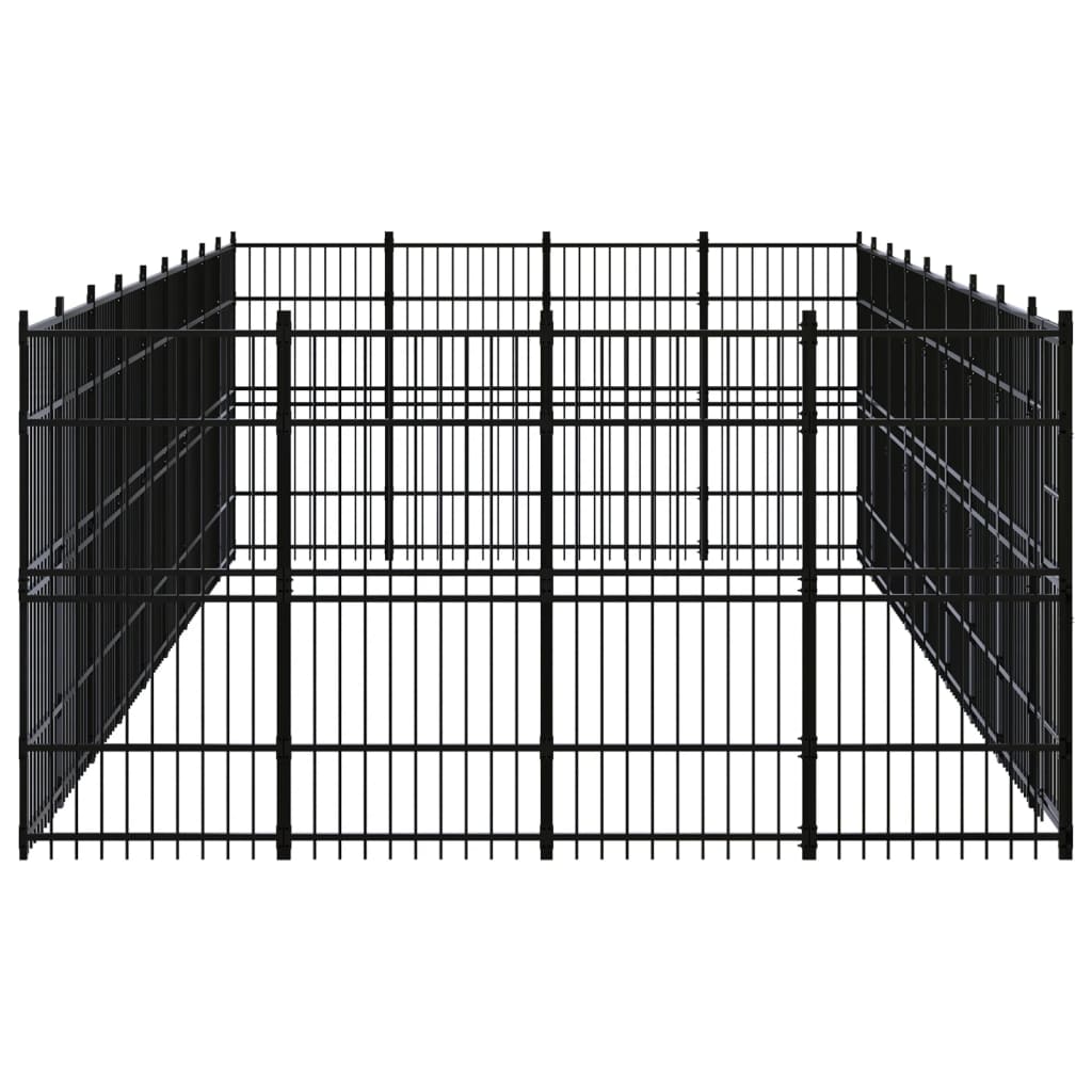 Outdoor Dog Kennel Steel 33.18 mÂ²