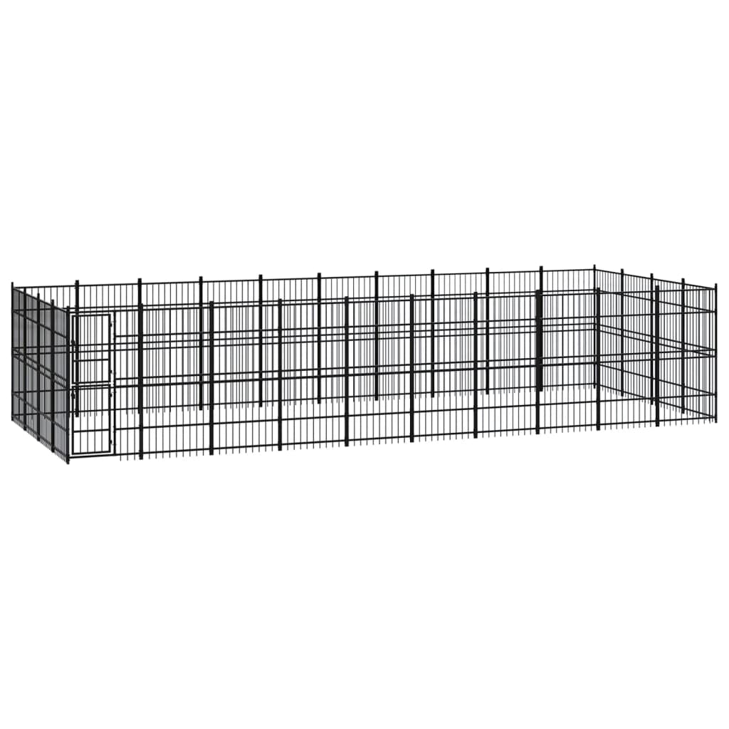 Outdoor Dog Kennel Steel 36.86 mÂ²