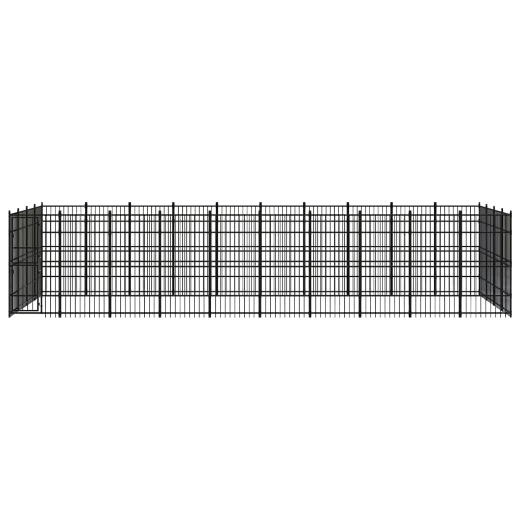 Outdoor Dog Kennel Steel 36.86 mÂ²