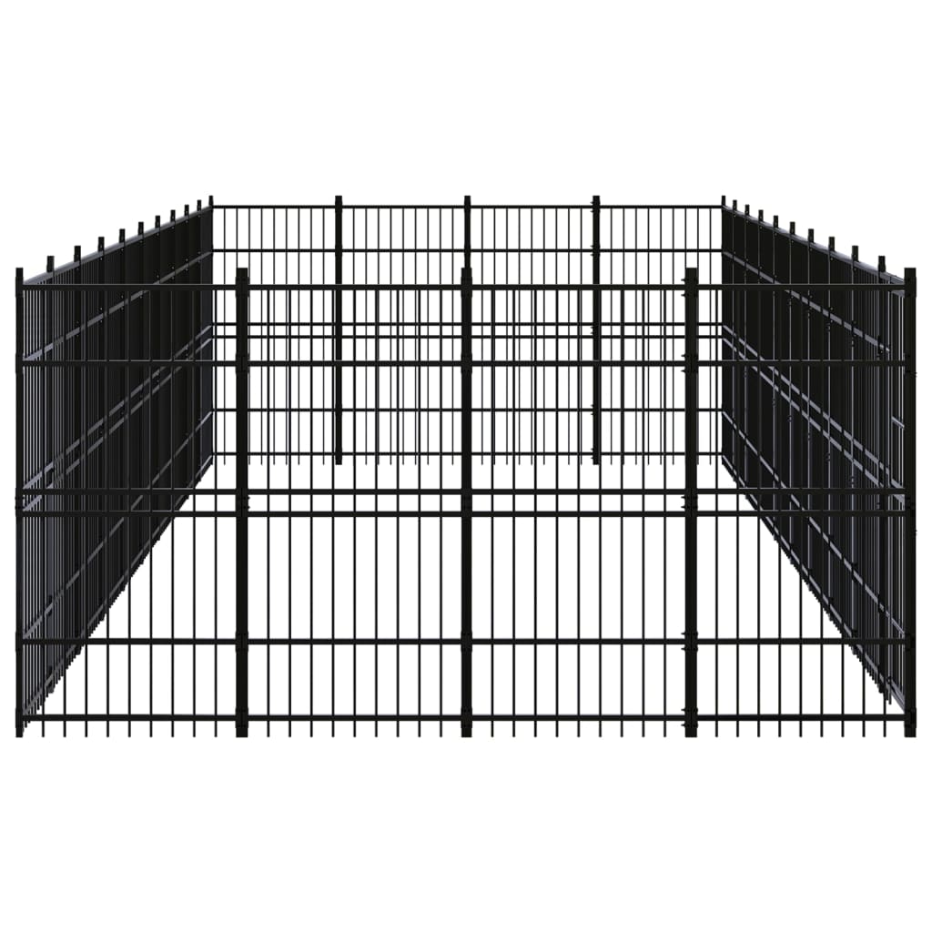 Outdoor Dog Kennel Steel 36.86 mÂ²