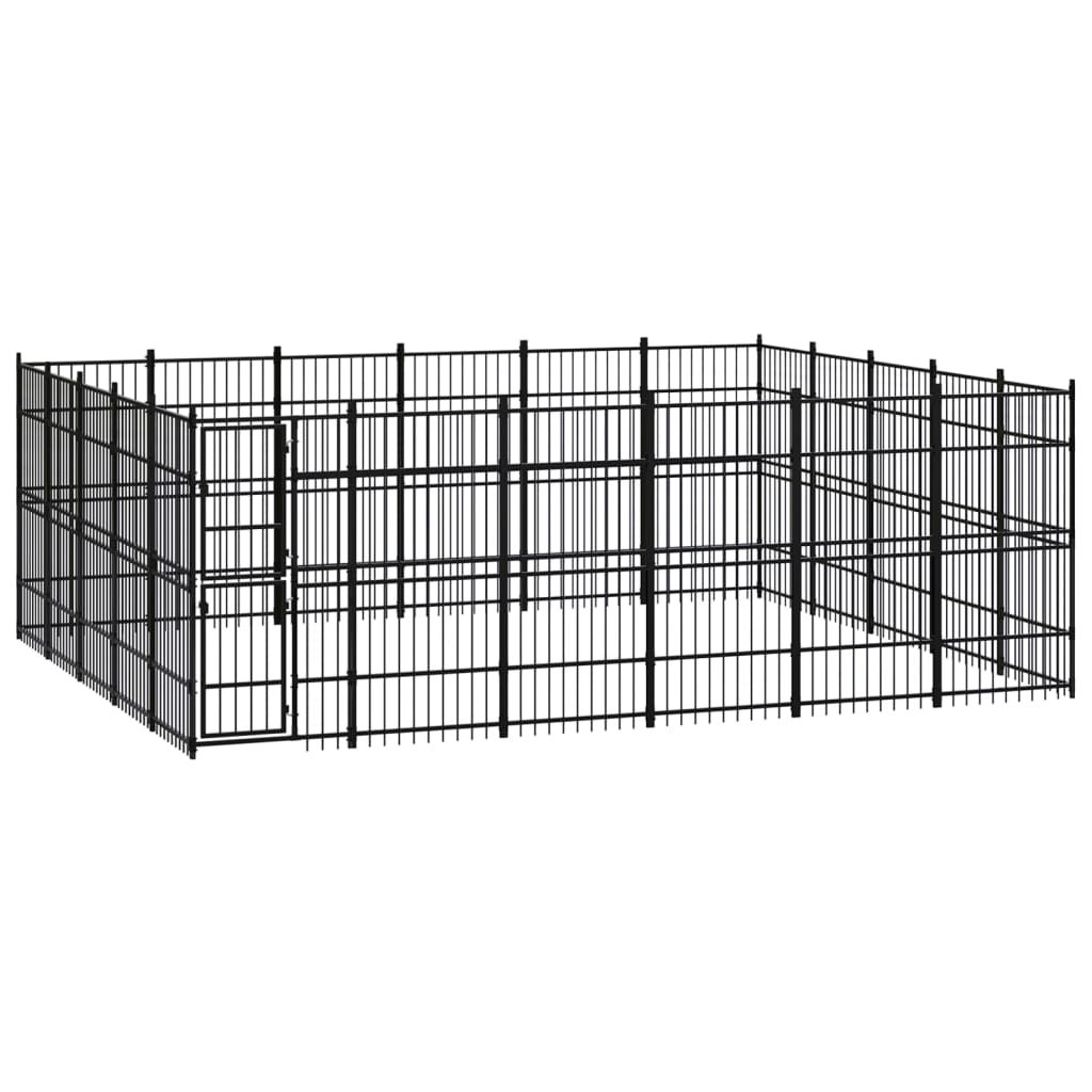 Outdoor Dog Kennel Steel 27.65 mÂ²