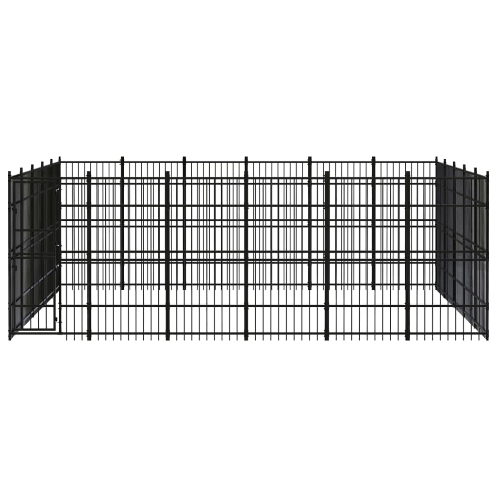 Outdoor Dog Kennel Steel 27.65 mÂ²