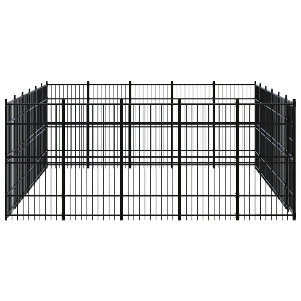 Outdoor Dog Kennel Steel 27.65 mÂ²