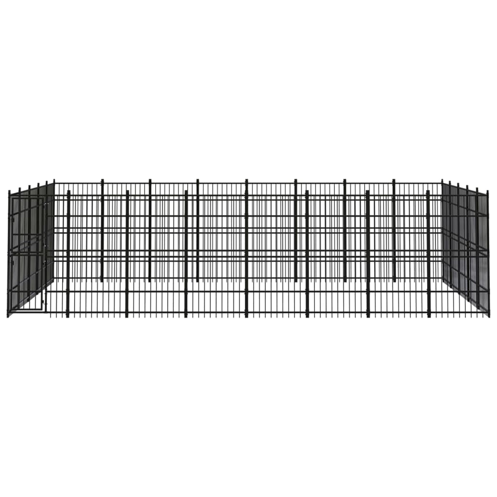 Outdoor Dog Kennel Steel 36.86 mÂ²