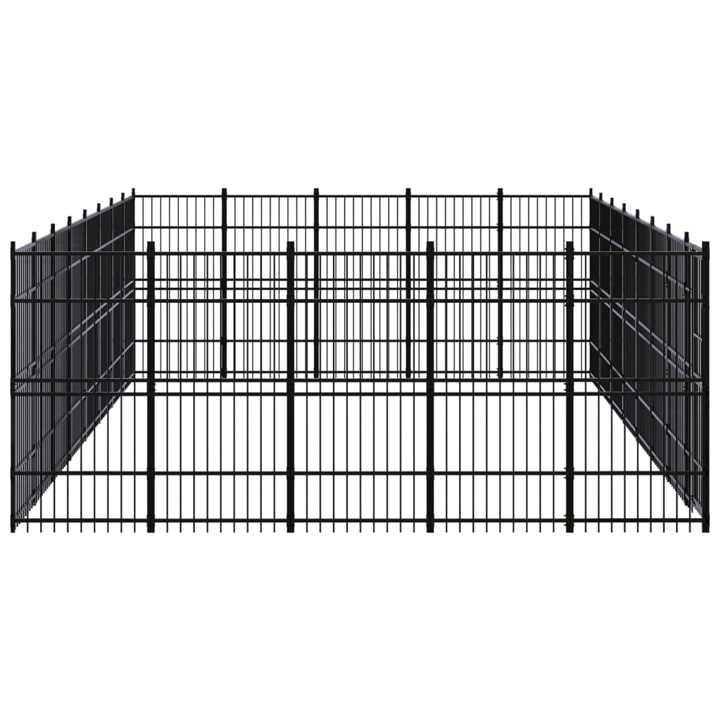 Outdoor Dog Kennel Steel 36.86 mÂ²