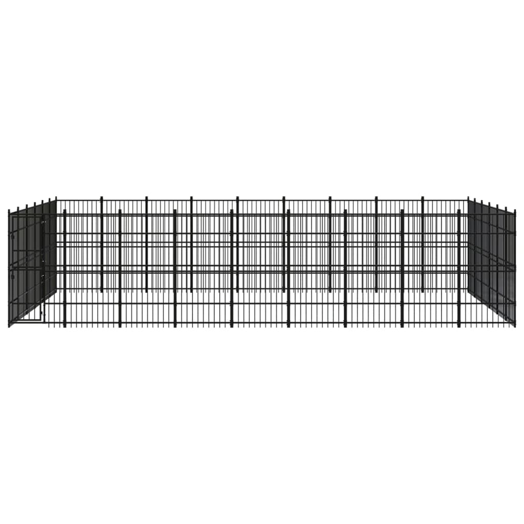 Outdoor Dog Kennel Steel 49.77 mÂ²