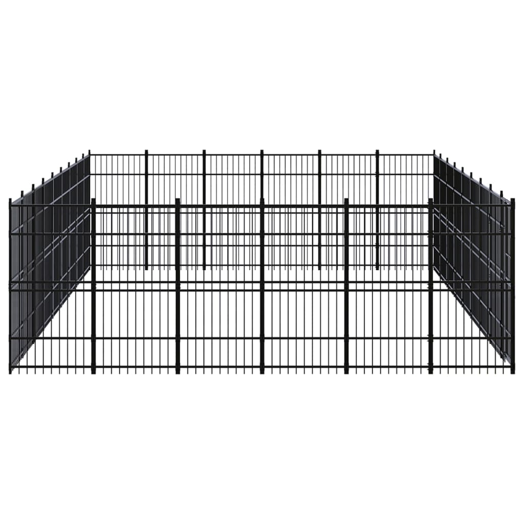 Outdoor Dog Kennel Steel 49.77 mÂ²