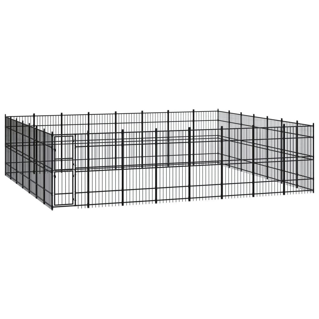 Outdoor Dog Kennel Steel 51.61 mÂ²