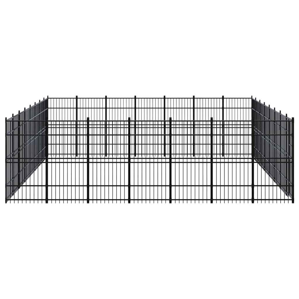 Outdoor Dog Kennel Steel 51.61 mÂ²