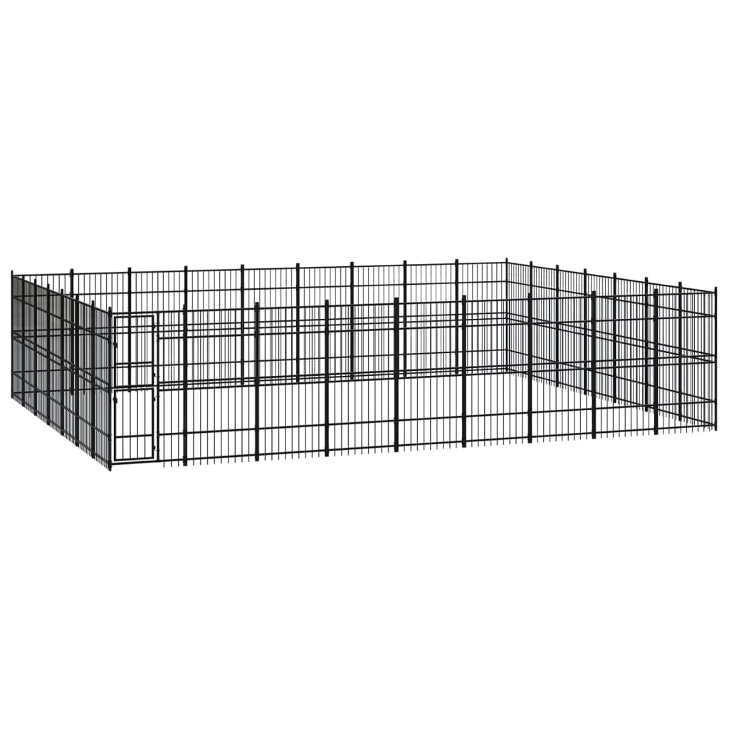 Outdoor Dog Kennel Steel 58.06 mÂ²