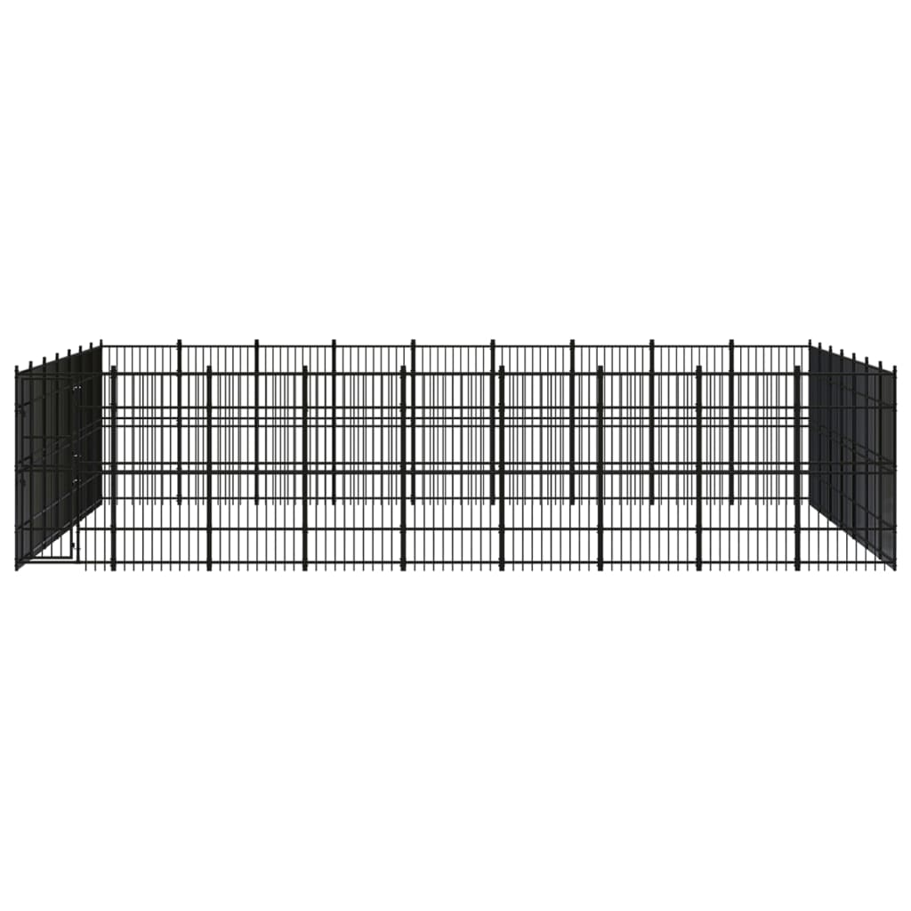 Outdoor Dog Kennel Steel 58.06 mÂ²