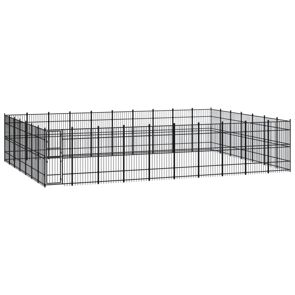 Outdoor Dog Kennel Steel 64.51 mÂ²