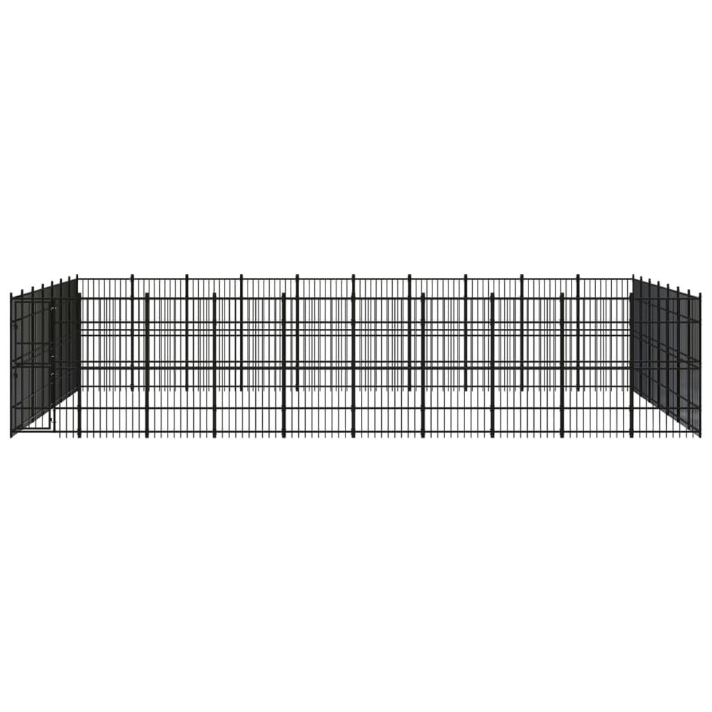 Outdoor Dog Kennel Steel 64.51 mÂ²