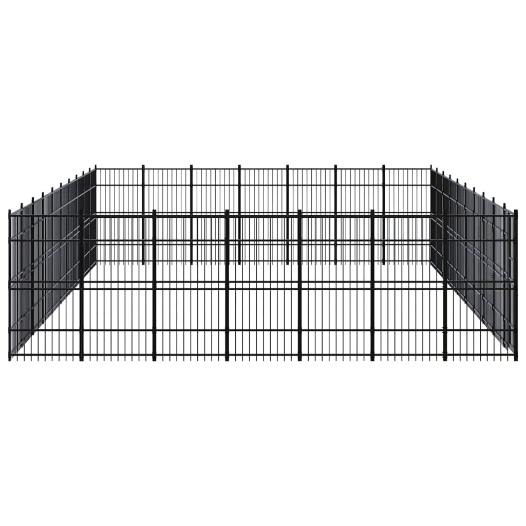 Outdoor Dog Kennel Steel 64.51 mÂ²