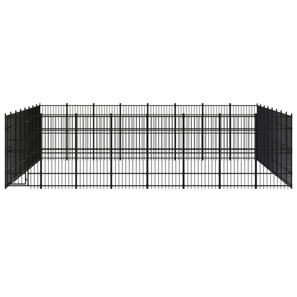 Outdoor Dog Kennel Steel 58.98 mÂ²