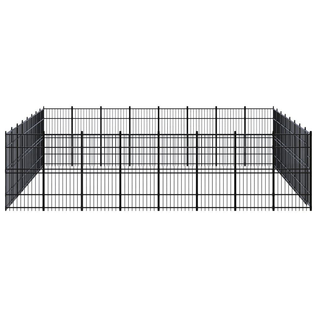 Outdoor Dog Kennel Steel 58.98 mÂ²