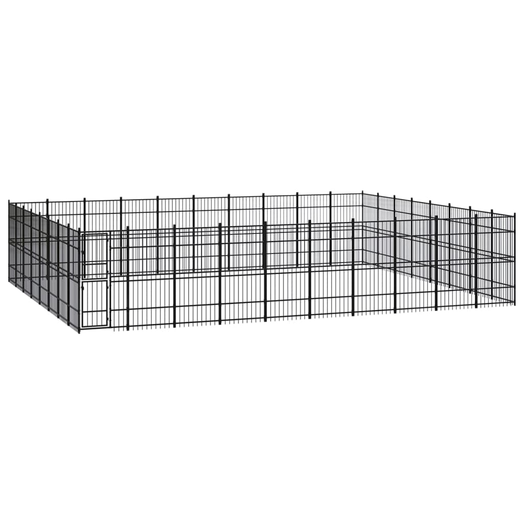 Outdoor Dog Kennel Steel 73.73 mÂ²