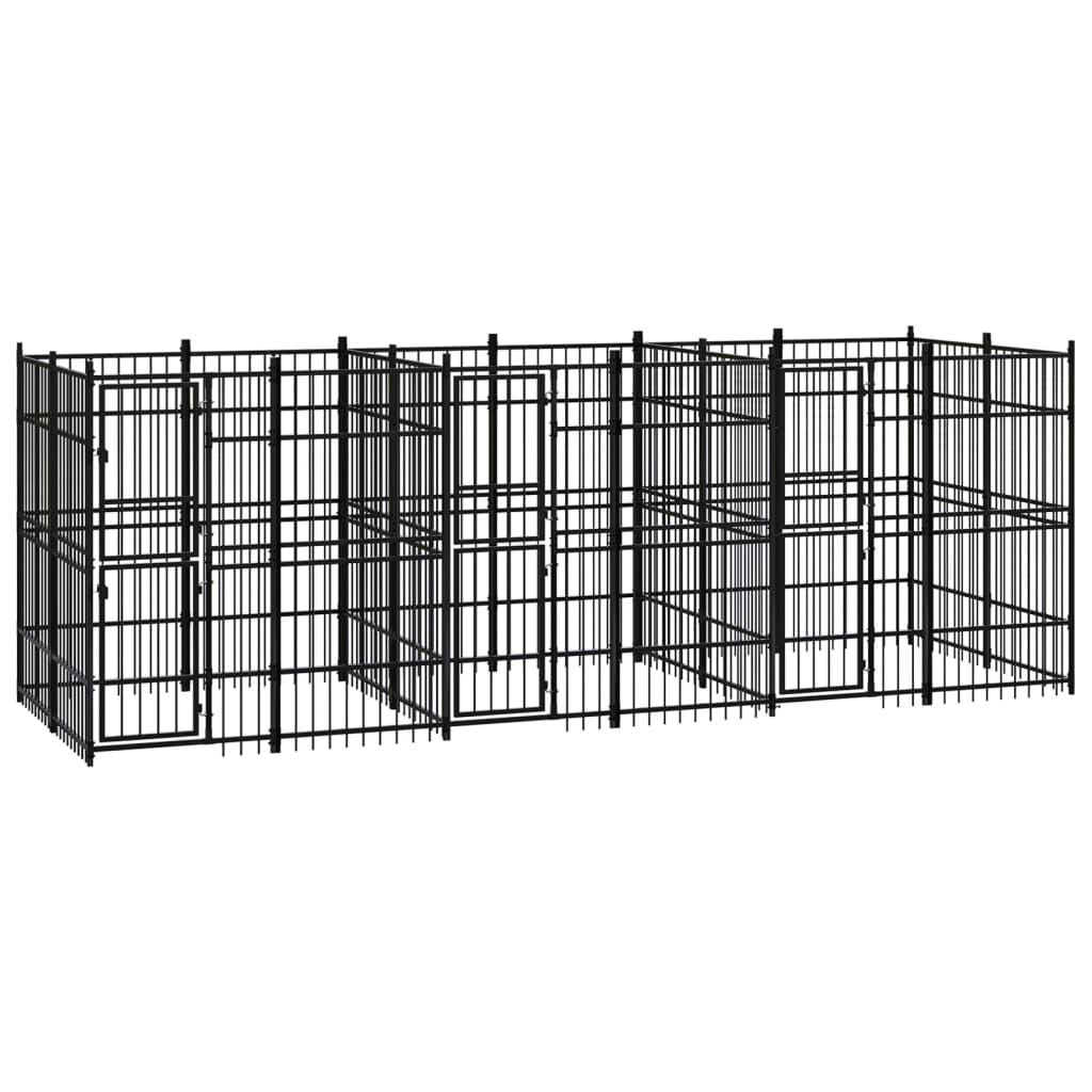 Outdoor Dog Kennel Steel 11.06 mÂ²