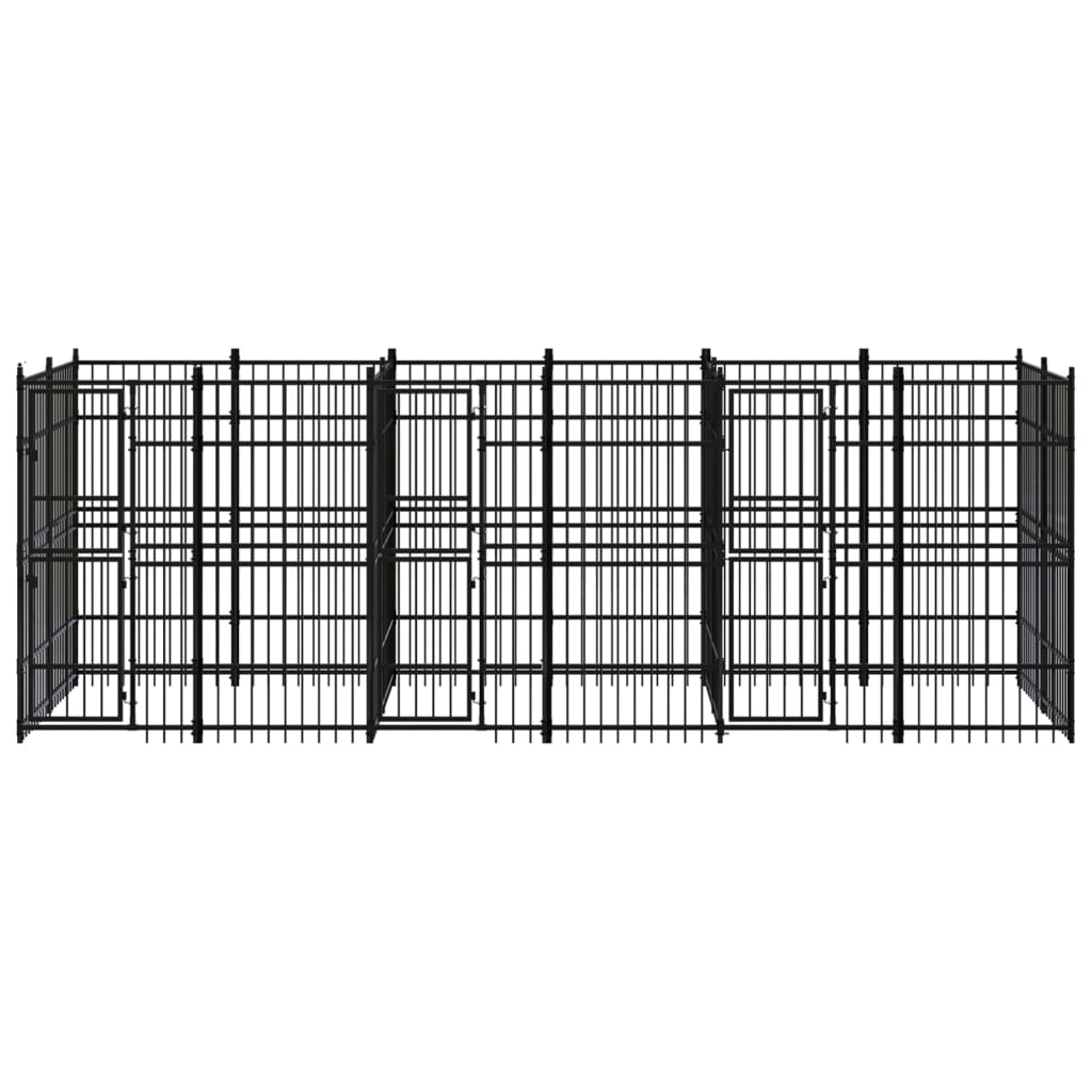 Outdoor Dog Kennel Steel 11.06 mÂ²