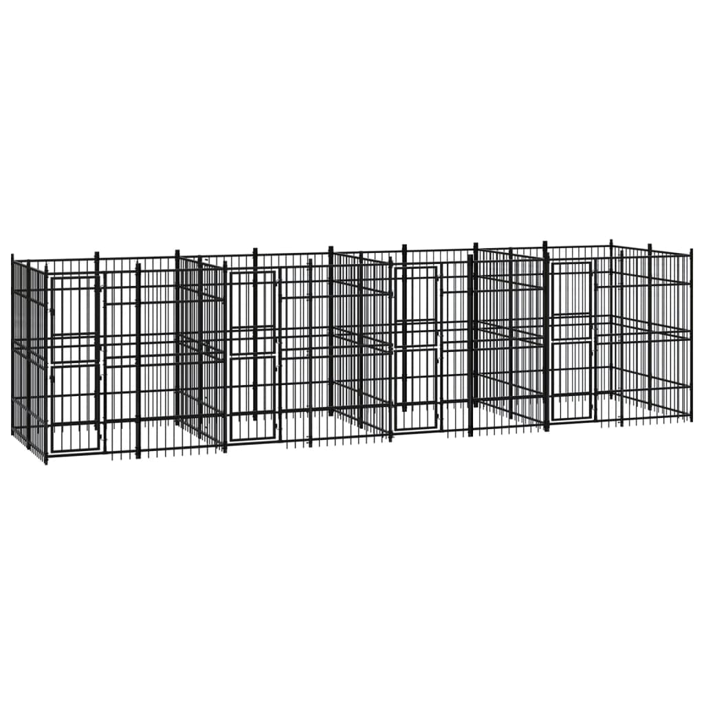 Outdoor Dog Kennel Steel 14.75 mÂ²