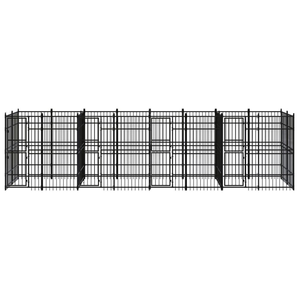 Outdoor Dog Kennel Steel 14.75 mÂ²