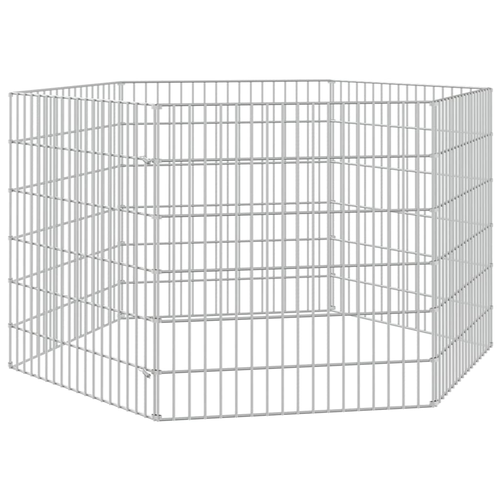 Free Range Animal Enclosure 6-Panel 54x60 cm Galvanised Iron