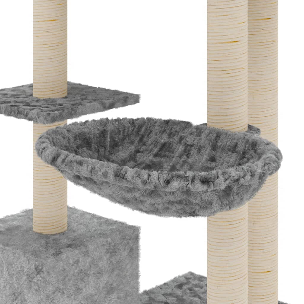 Cat Tree with Sisal Scratching Posts Light Grey 142 cm