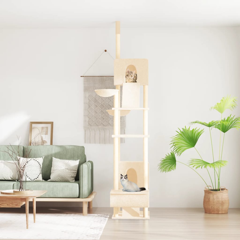 Floor to Ceiling Cat Tree Cream 277-303 cm