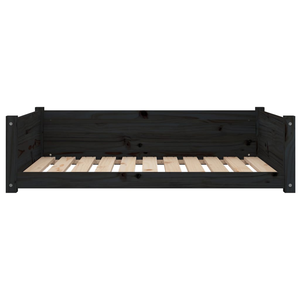 Dog Bed Black 95.5x65.5x28 cm Solid Pine Wood