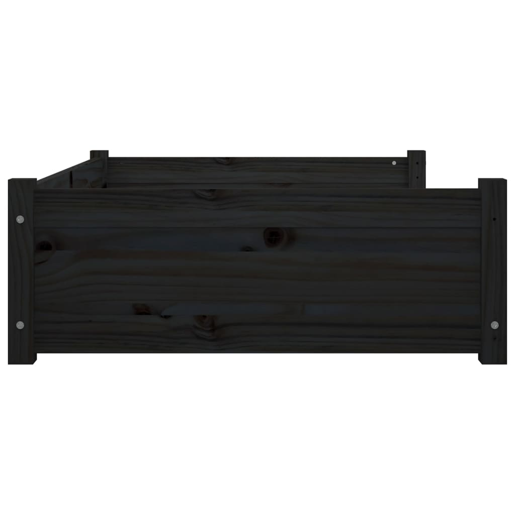 Dog Bed Black 95.5x65.5x28 cm Solid Pine Wood