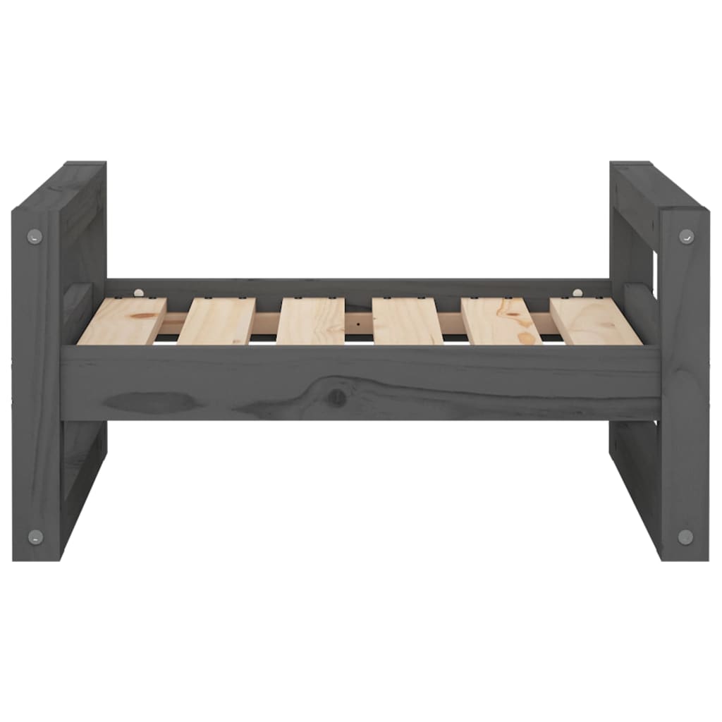 Dog Bed Grey 55.5x45.5x28 cm Solid Pine Wood