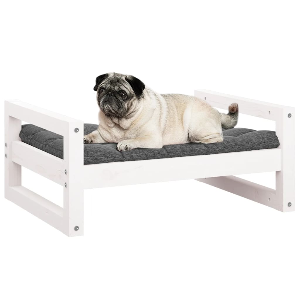 Dog Bed White 65.5x50.5x28 cm Solid Pine Wood