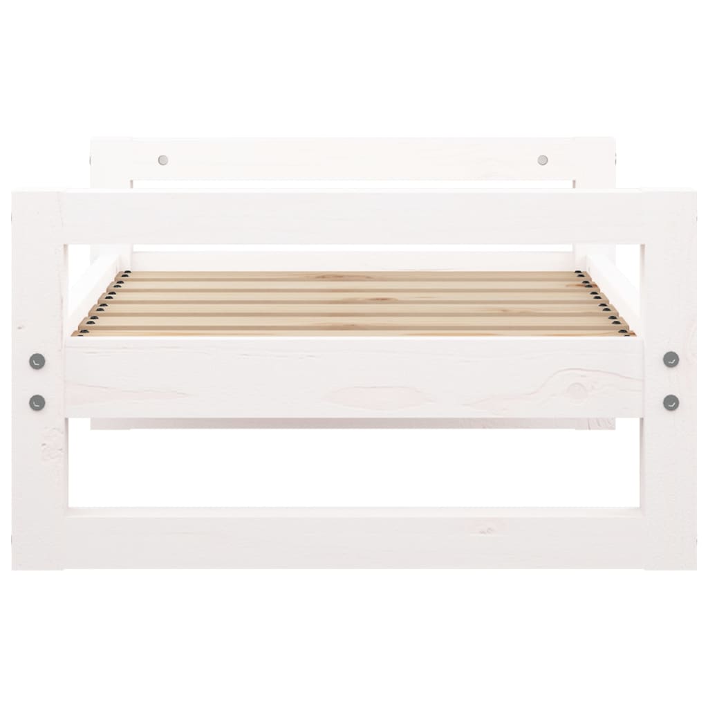 Dog Bed White 65.5x50.5x28 cm Solid Pine Wood