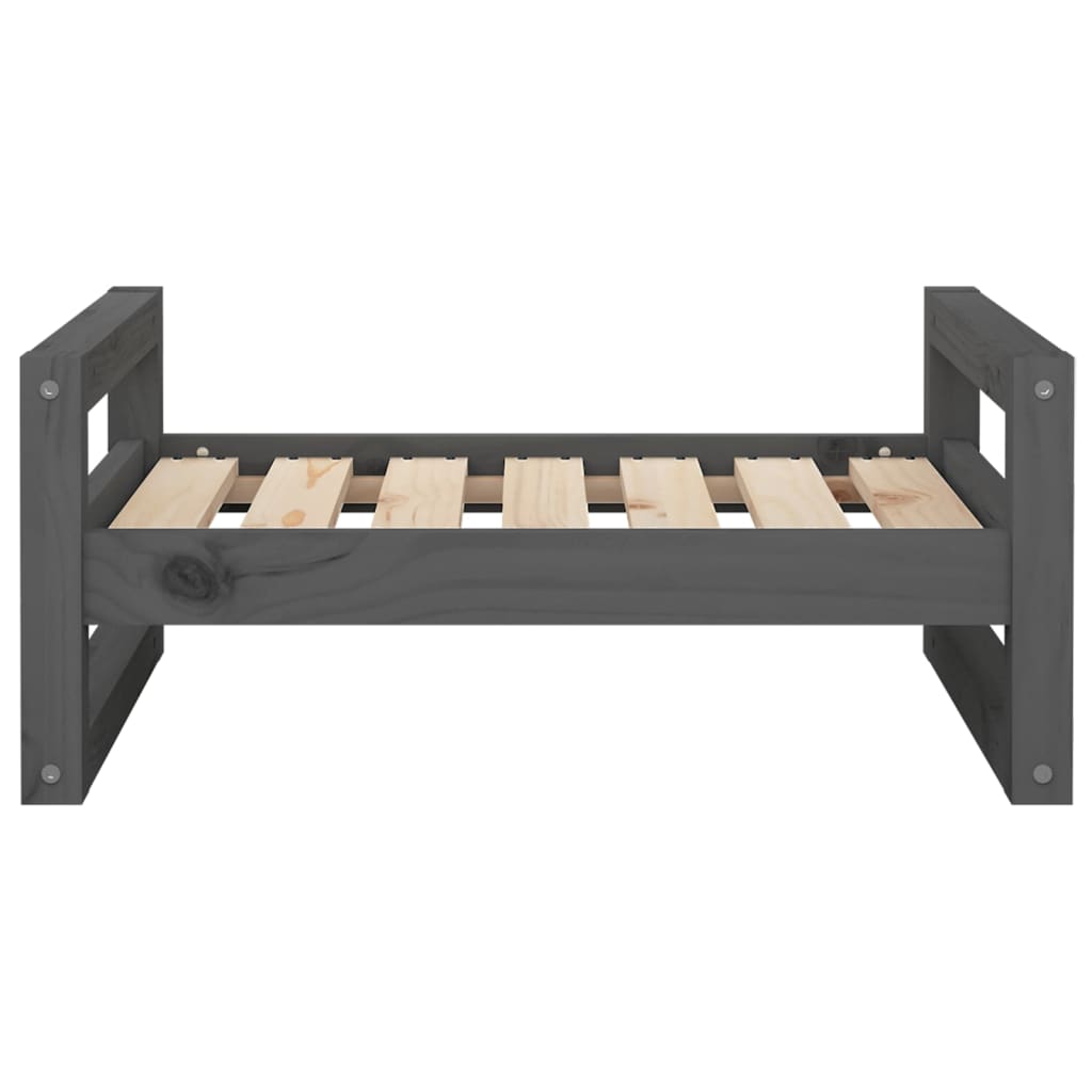 Dog Bed Grey 65.5x50.5x28 cm Solid Pine Wood