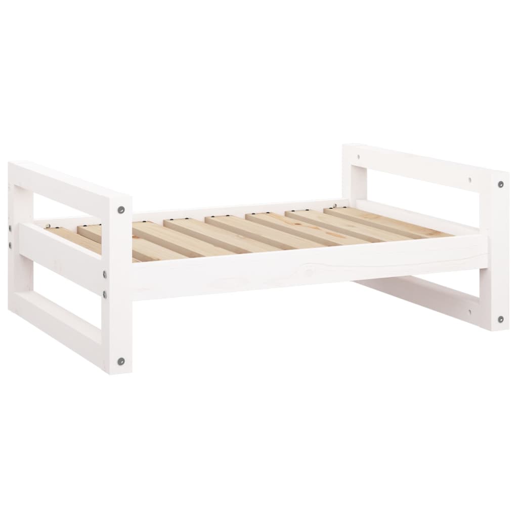 Dog Bed White 75.5x55.5x28 cm Solid Pine Wood