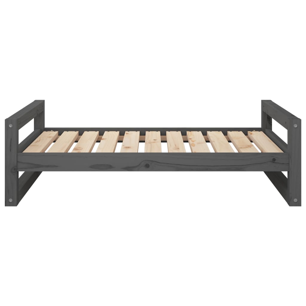 Dog Bed Grey 95.5x65.5x28 cm Solid Pine Wood