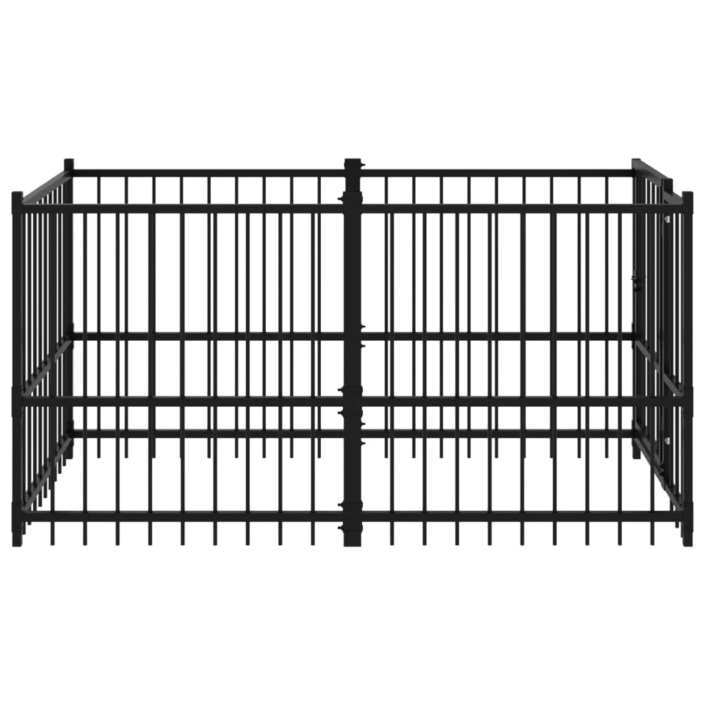 Dog Kennel Black 193.5x97x100 cm Steel