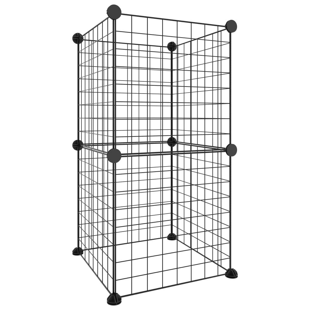 8-Panel Pet Cage Black 35x35 cm Steel