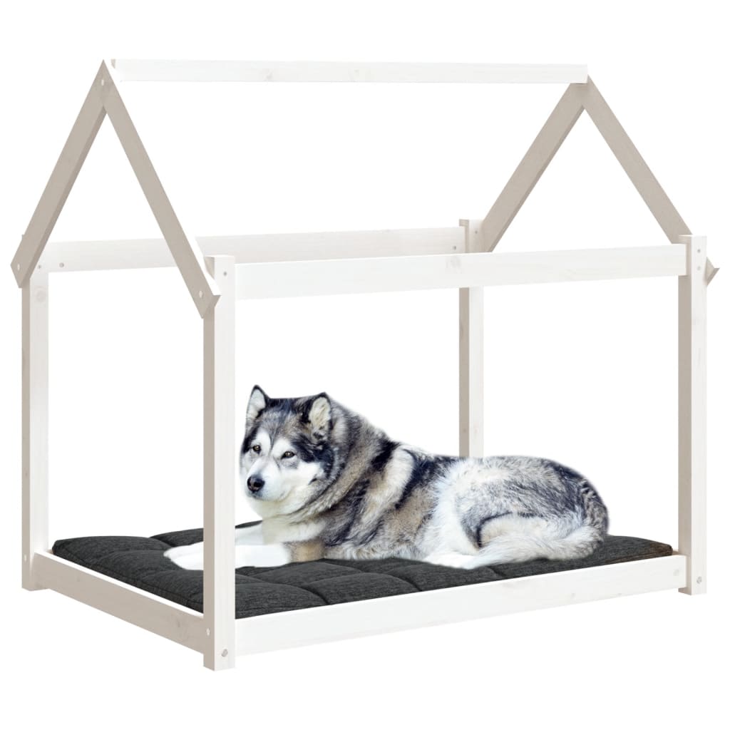 Dog Bed White 111x80x100 cm Solid Wood Pine