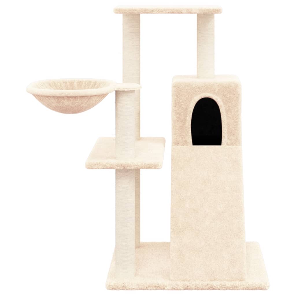 Cat Tree with Sisal Scratching Posts Cream 82 cm